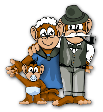 Tummel Dschungel Affe freut sich